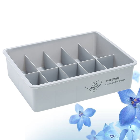 UPOUART 1Set Dark Grey Sock Organizer Box With 5 Compartments For Closet Organization Underwear Storage