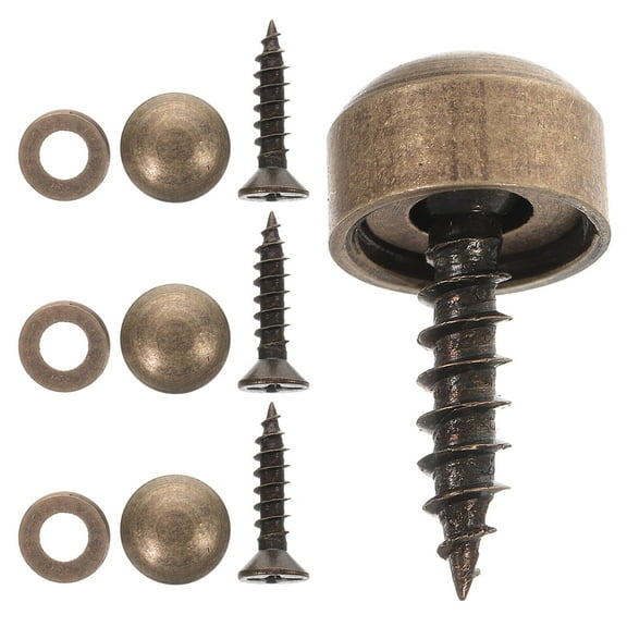 UPOUART Wall Fixing Screw Fixing Cap Golden 1Set 0.35X0.35X0.20in