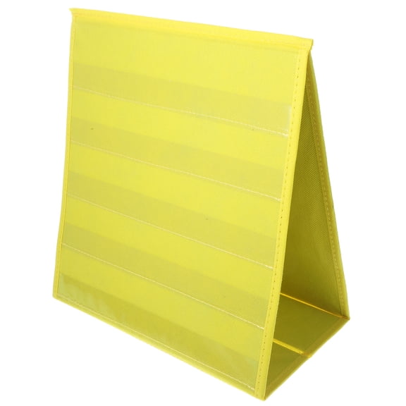 UPOUART Yellow Desktop Pocket Chart Organizer with Non-Woven Fabric, Classroom Teaching Aid, Display Board, 11.79 x 6.29 x 12.58 inches