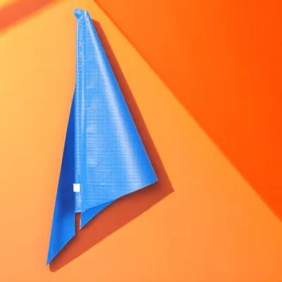 UPOUART Blue Fiberglass Bike Flag with Pole for Cycling Safety and Durability