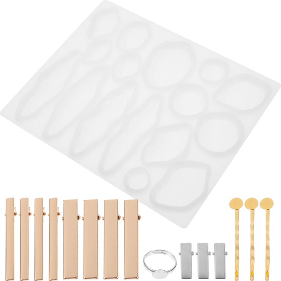 UPOUART 1 Set Resin Hairpin Mold Silicone Reusable Mold for Handmade Jewelry Decoration Craft Making