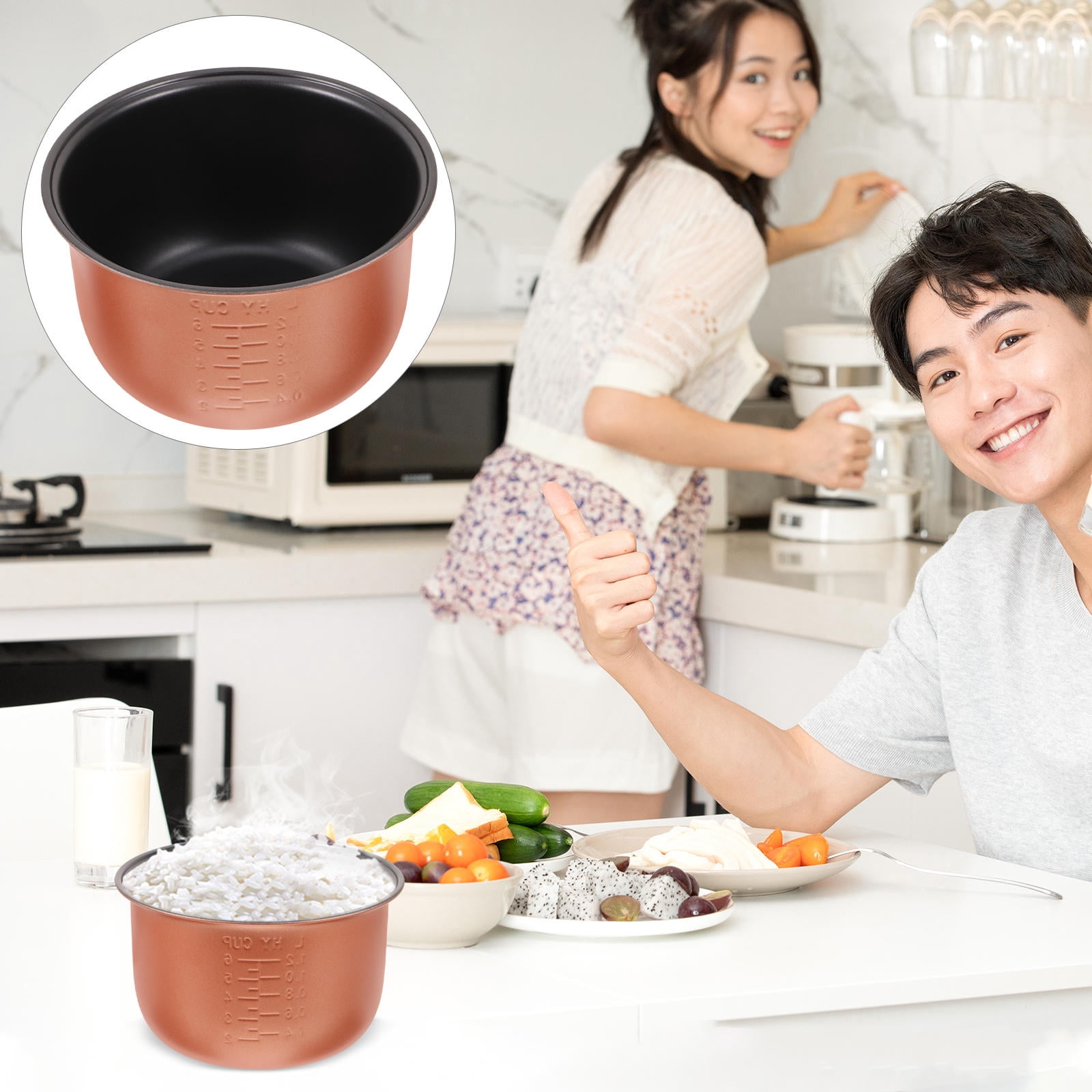 UPOUART Cooking Pot Multifunction Cooker Golden Aluminum Alloy 1Set