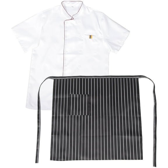 UPOUART BBQ Chef Coat White Cloth 1 Set Cooking Essential