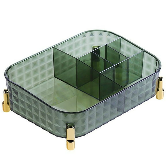 UPOUART Green Makeup Organizer for Bathroom Vanity with Multiple Compartments, Countertop Storage Solution