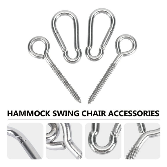 UPOUART 1Set Silver Hanging Chair Fixed Hook for Hammock and Weight Support