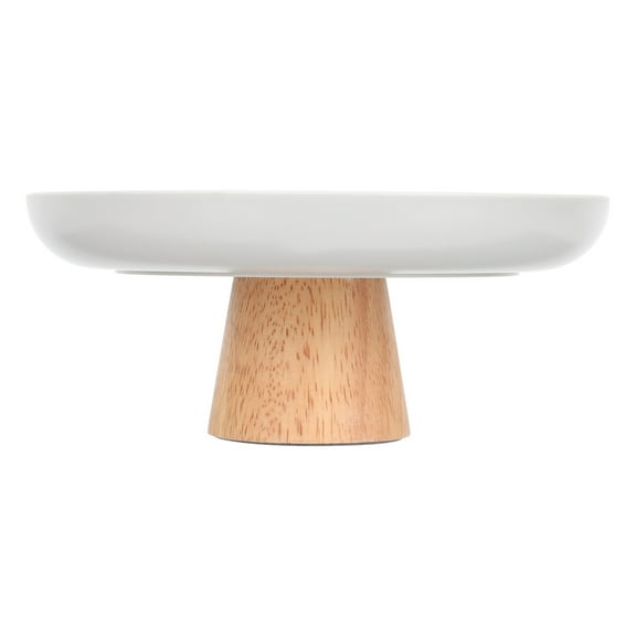 UPOUART Grey Wood Cake Stand with Footed Base, Dessert Display Table for Home, Party, Wedding, and Bakery Use