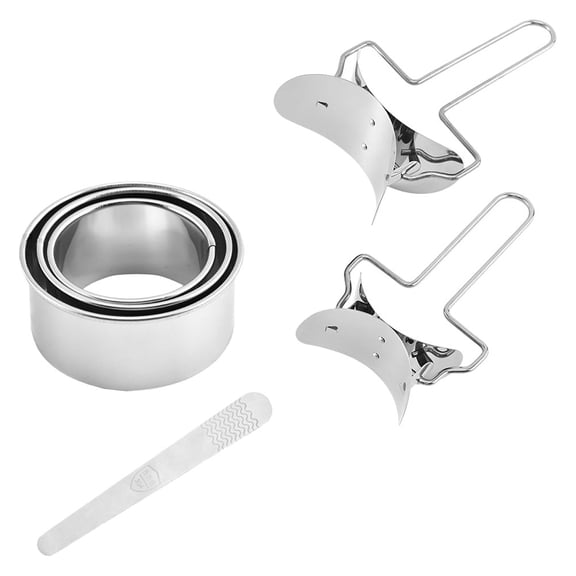 UPOUART 1Set Stainless Steel Dumpling Skin Cutter Plated Silver Round Shape Mold Kitchen Dough Press Tool for Home Use