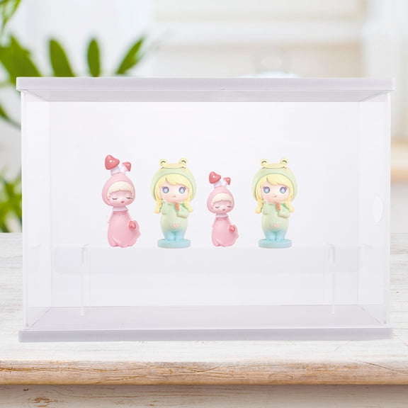 UPOUART White Acrylic Display Case for Home with Transparent Design and 360 Degree Viewing