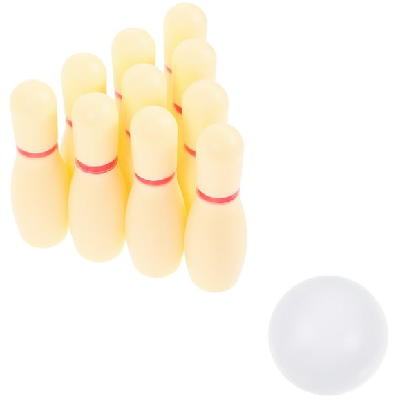 UPOUART 1 Set Plastic Bowling Game in Beige, Perfect for Outdoor Play and Skill Development