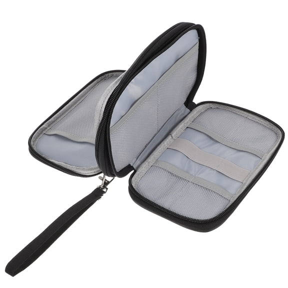 UPOUART Travel Electronics Organizer Bag Black Polyester with Mesh Pouch and Adjustable Strap for Accessories