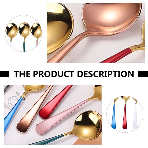 UPOUART 1Set Watermelon Spoon Stainless Steel Fruit Scoop for Kitchen and Family Use Assorted Colors