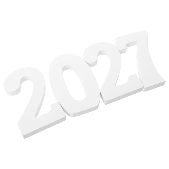 UPOUART White Wood Number Plaques 2027 - Lightweight, Smooth Matte, Ideal for Table and Wall Decor