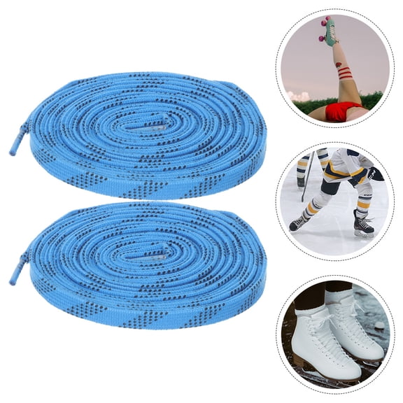 UPOUART Ice Skates Shoelaces Blue Polyester 2 Pairs 9.6x0.3in