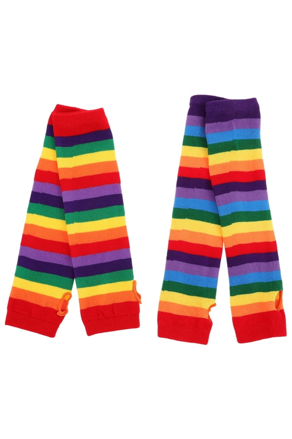 2 Pairs Women's Arm Warmers Hand Knitted Soft Cozy Sleeves for Outdoor Sports and Daily Wear