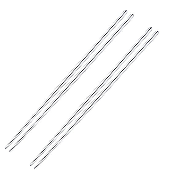 UPOUART 2 Pairs Long Chopsticks For Cooking And Noodle Handling 14Inch Silver Precisely Grooved Tips