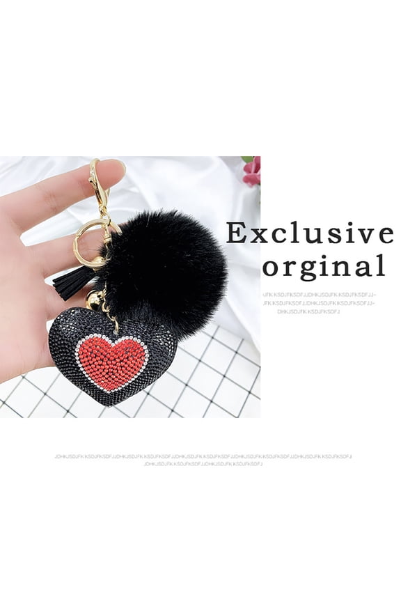2 Pcs Cute Keychains Furry Ball Acrylic Assorted Attachment Bag Accessories Women