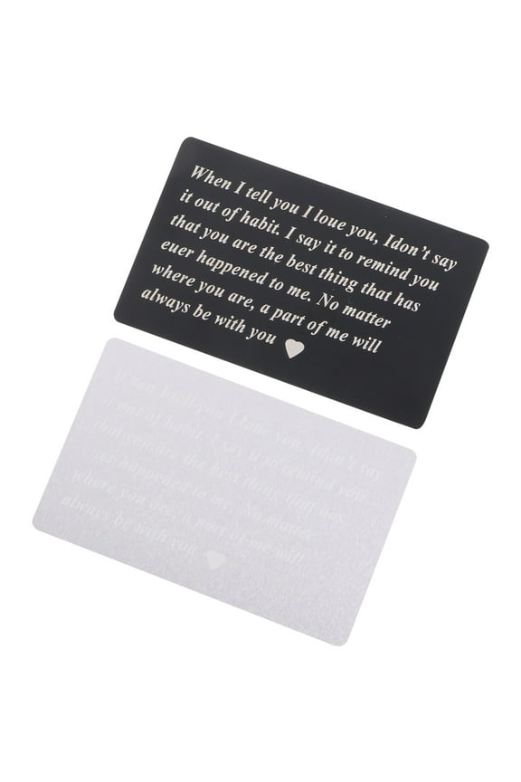 2 Pcs Decorative Insert Cards Alloy Wallet for Couples Commemorative Keepsake