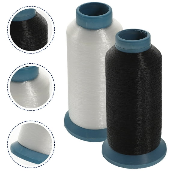 UPOUART 2 Rolls Invisible Thread for Sewing Black White 13.5x6.5x6.5in 2mm Nylon Pp Sewing Supplies for Craft Lovers