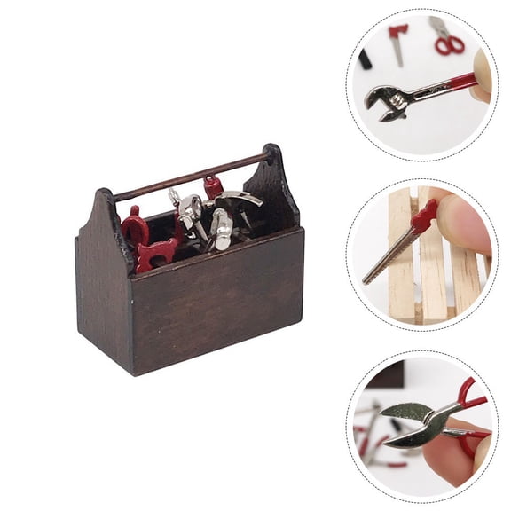 UPOUART 2 Sets Mini House Toolbox Model Miniature Layout Accessory for Mini Craft Lovers