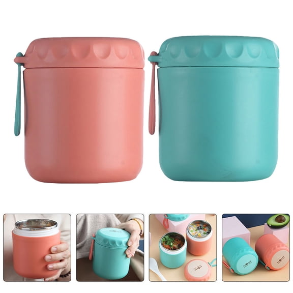UPOUART 2 pcs Portable Breakfast Cup for Home Use Plastic Milk Cup Assorted Color LeakProof Soup Travel Cup