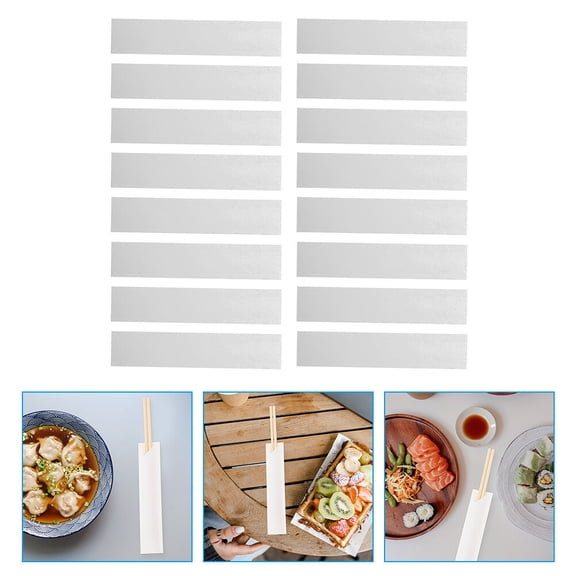 UPOUART 200-Pack White Paper Chopstick Sleeves Disposable Cutlery Holders for Tableware Storage and Outdoor Picnic Use