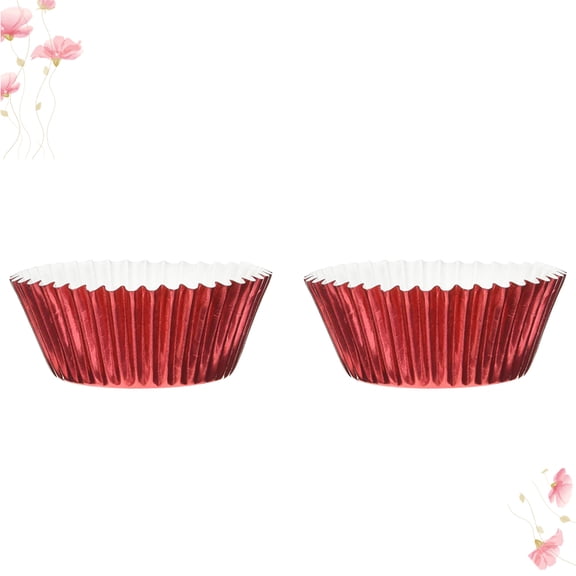UPOUART 200Pcs Red Paper Cake Cups Thickened Baking Cups Safe and Practical for Party Dessert Holding