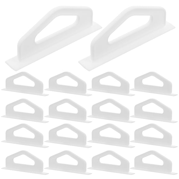 UPOUART 200Pcs White Display Hooks for Hanging Merchandise Clear Plastic Stick Tabs Design