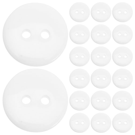 UPOUART 200Pcs White Round Sewing Buttons Resin Two Hole Buttons for Coat Sweaters Shirts and Craft Uses