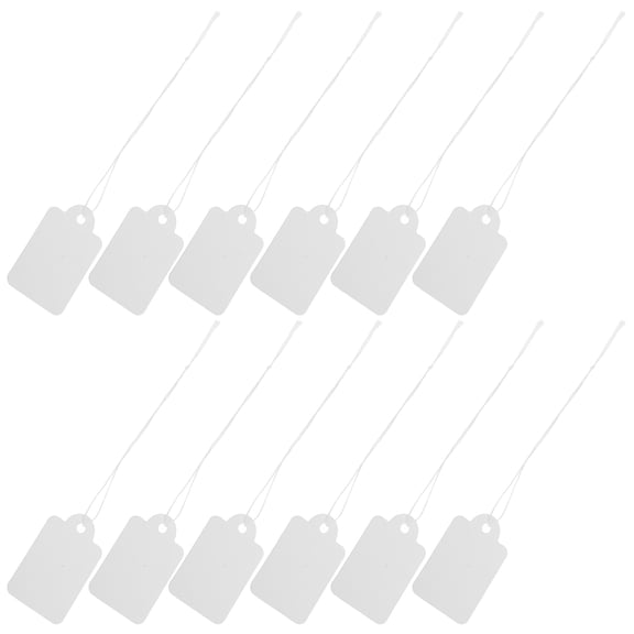 UPOUART 200Pcs White Pre Strung ng Tags Writable Paper Label Tags for Retail Use