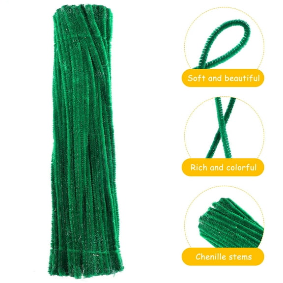 UPOUART 200pcs Multi Color Pipe Cleaners Twisted Green Flexible Craft Making for Adults