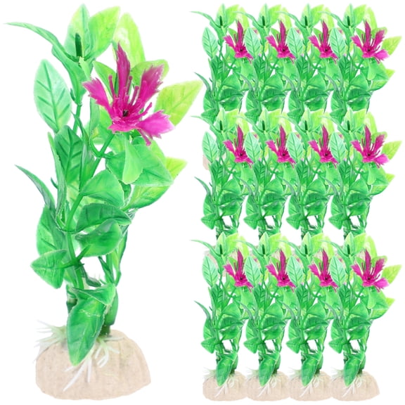 UPOUART 20Pcs Lifelike Artificial Aquarium Plants Green Plastic for Fish Tank and Terrarium