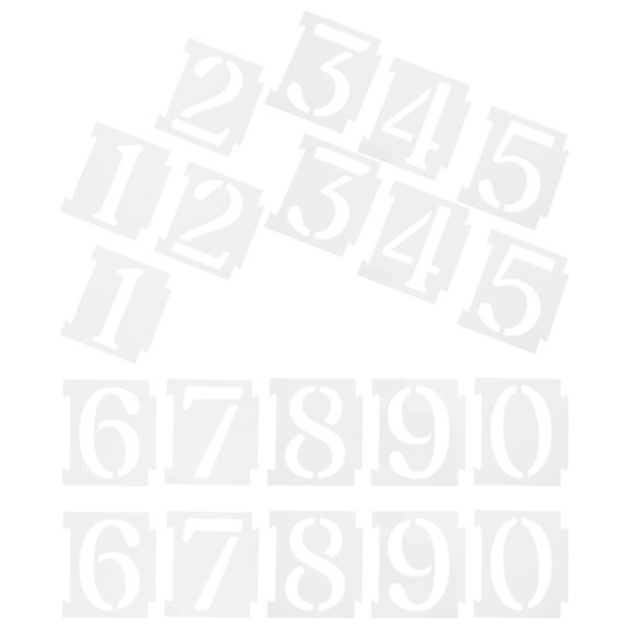 UPOUART 20Pcs Black Plastic Number Stencils for Painting Reusable Address Curb Mailbox Wall Templates
