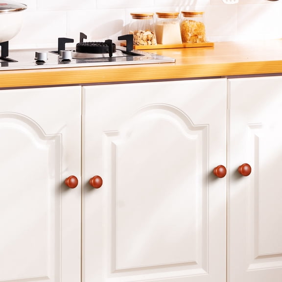 UPOUART 20Pcs Cabinet Door Knobs Wood Brown Comfortable Grip for Homeowners Renovation