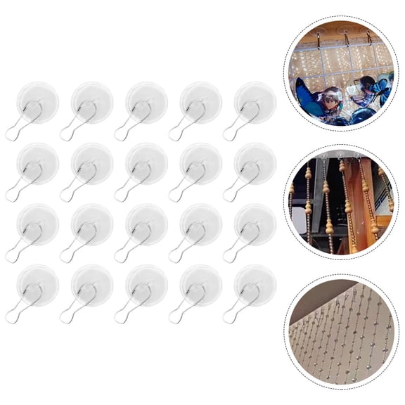 UPOUART 20Pcs Clear Adhesive Ceiling Hooks Heavy Duty Rust Resistant Hooks for Hanging Wind Chimes Lights