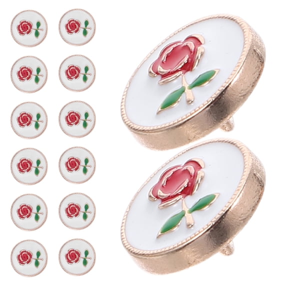 UPOUART 20 Pieces Elegant Rose Flower Zinc Alloy Buttons for Jackets, , Cardigans and Sewing Crafts
