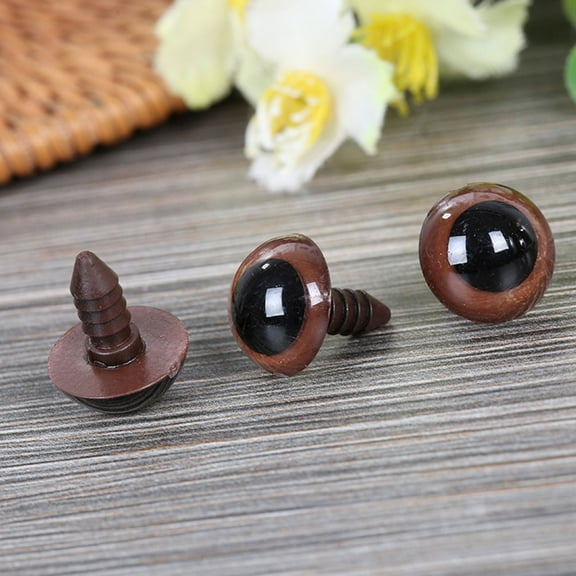 UPOUART 20Pcs Light Brown Safety Eyes for Amigurumi Dolls Featuring Sparkling Transparent Design