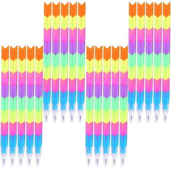 UPOUART 20Pcs Plastic Stacking Pencils Multi Abs Writing Tools Stackable Design