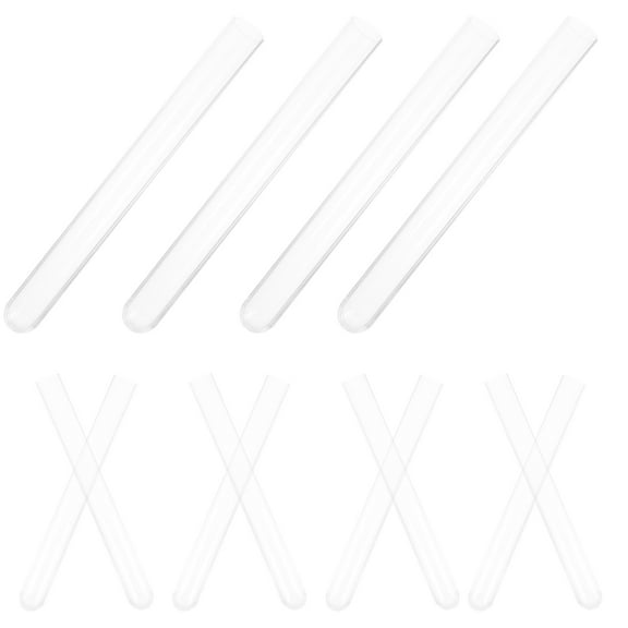 UPOUART 20Pcs Plastic Test Vials Clear Tubes for Sample Collection and Scientific Experiments