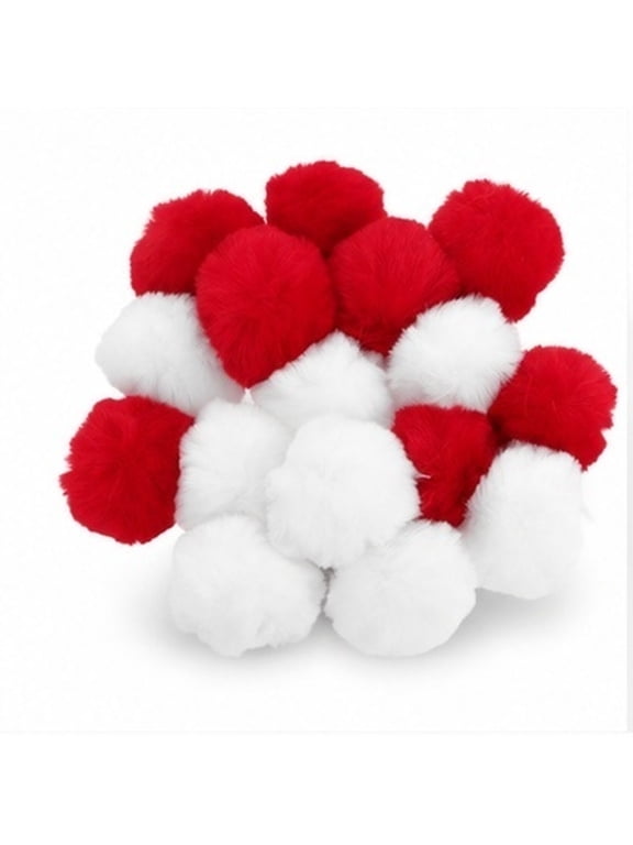 20Pcs Plush Faux Fur Pom Pom Balls for Keychains Scarves Hat Decorations DIY Supplies