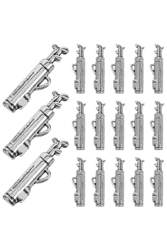 20Pcs Silver Metal Golf Bat Charm Pendant for DIY Jewelry Making Craft and Keychain Decoration