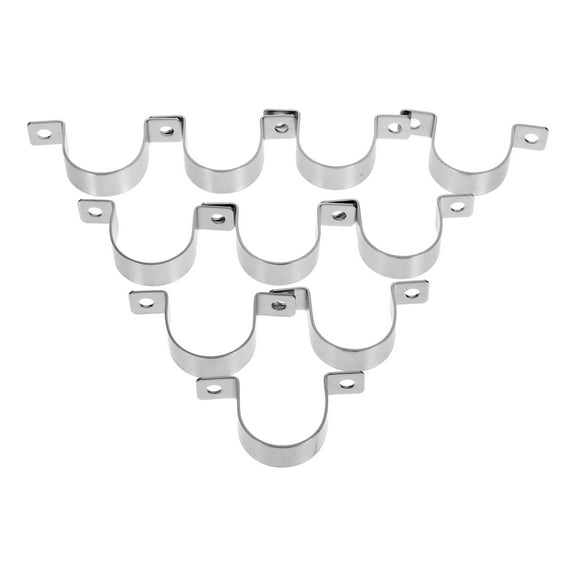 UPOUART 20Pcs Stainless Steel U Clamp Tube Clamp for Home Use with Double Sided Fixation Plated Silver
