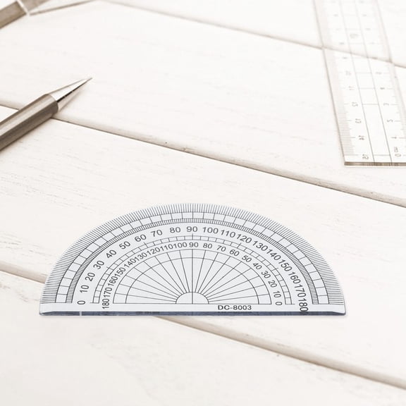 UPOUART 20Pcs Transparent Plastic Rulers and Protractors for Measuring Use in School and Office