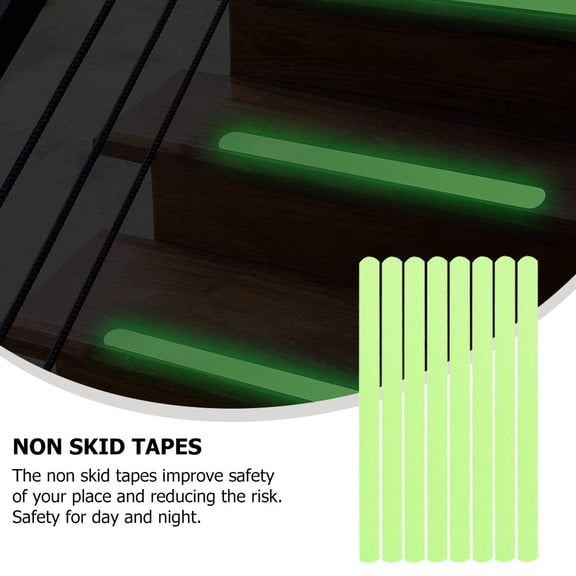 UPOUART 24Pcs Luminous Peva Safety Stair Treads Tape with Light Green Anti Slip Surface