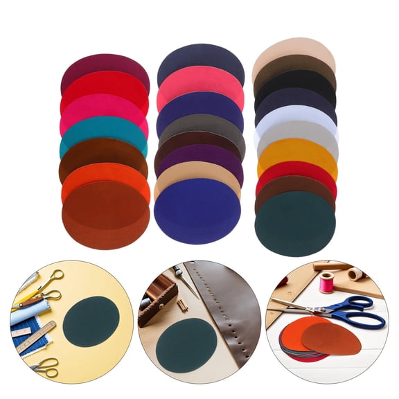 UPOUART 25Pcs Multi Color Fabric Patches Kit for Sweaters Jackets Elbow Patchwork Stickers
