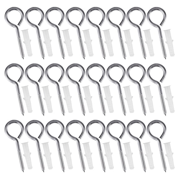 UPOUART 25 Pieces of Stainless Steel Hook Screws for Indoor and Outdoor Use