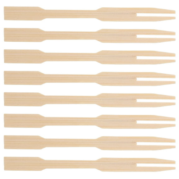 UPOUART 250pcs Bamboo Appetizer Forks White Compact Multipurpose Tableware For Party