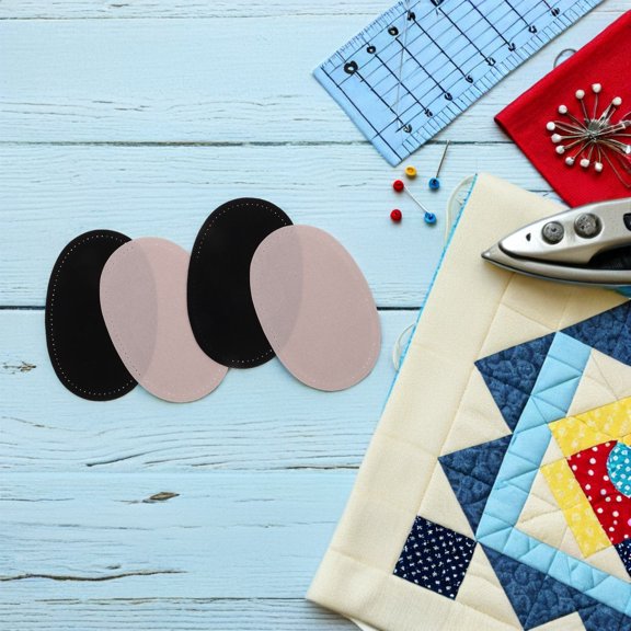 UPOUART 2Pairs Prepunched Fabric Elbow Patches for Jackets Sweaters with Easy Sewing Application