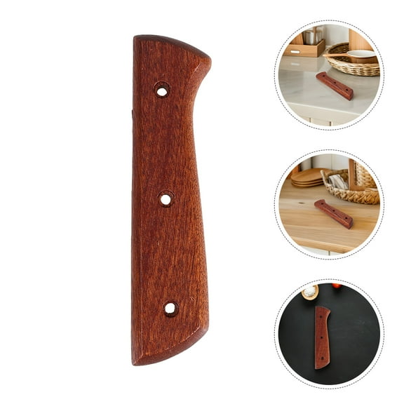 UPOUART 2-Pack Replacement Wood Handles for Kitchen Cutters with Pre-Drilled Holes, Non- Grip, Easy to Install and