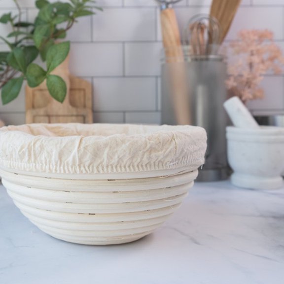 UPOUART 2Pcs Baking Basket Cloth Cover Linen Sky Blue for Home Bakers Air Circulation
