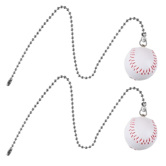 UPOUART 2Pcs Baseball Lamp Pendants Chain White PU Lighting for Homeowners